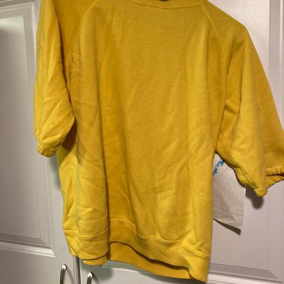 Vintage Retro Mid Sleeve Sweatshirt Top (Yellow and Blue): Medium - Picture 4 of 4